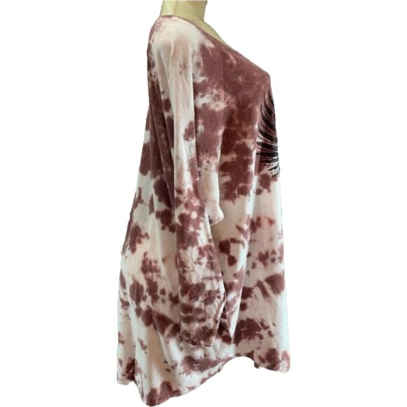 Torrid +4 Tie-Dye Double Skull Raise Some Hell Graphic 3/4 Raglan Sleeve T-Shirt - Picture 3 of 6